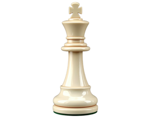 Elegant ivory chess king on black
