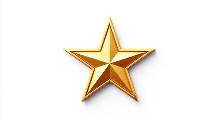 Obraz premium Golden star on white background, perfect for awards, achievements, and success