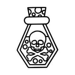 outline vector of toxic elixir warning icon