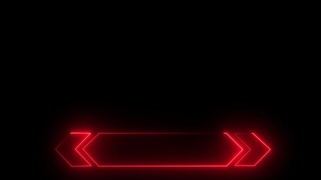 Futuristic Neon Red Hexagonal Frame with Arrows on Black Background image photo