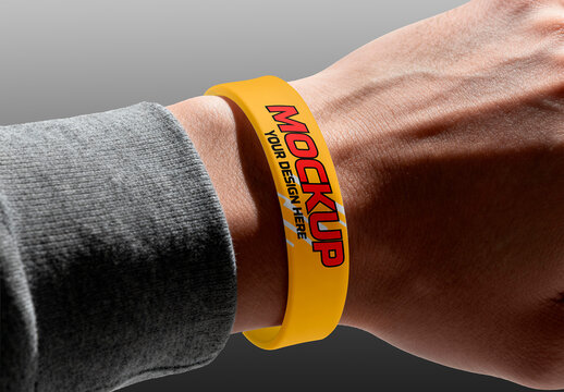 Wristband On Arm Mockup