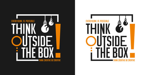 greeting text of think outside the box typography design © indranesia2021