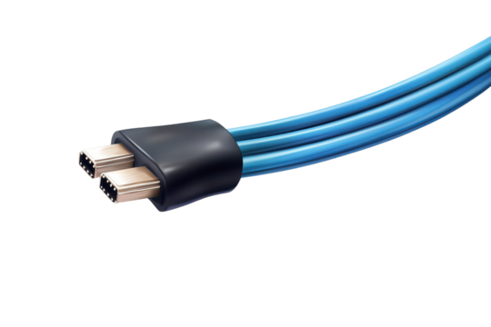 Electric cable designed for efficient connection and charging, featuring a durable blue exterior, perfect for various electronic devices in home or office settings