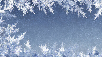 Obraz premium Winter ice border with frosted white design. 