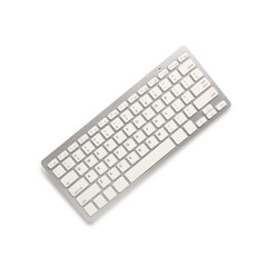 Modern wireless keyboard isolated on white background