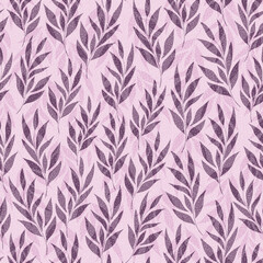 Fototapeta premium Seamless Leaf Botanical on spotted background Pattern
