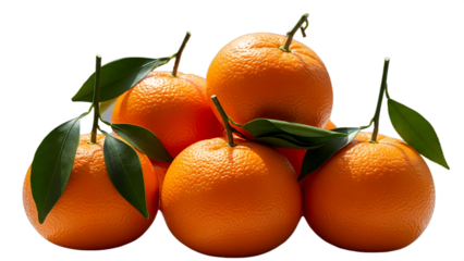 Fresh oranges with green leaves arranged in a cluster for decoration