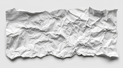 Fototapeta premium Realistic wrinkled paper with torn gray texture on white background. 