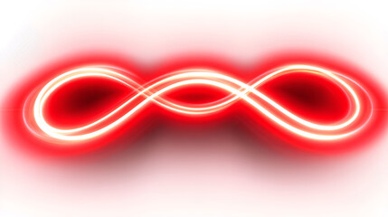 Red neon line sign isolated on white background vibrant glowing electric red light bright modern neon design with glowing edges digital neon art element glowing line electric glow effect