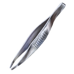 Medical tool as stainless steel tweezer
