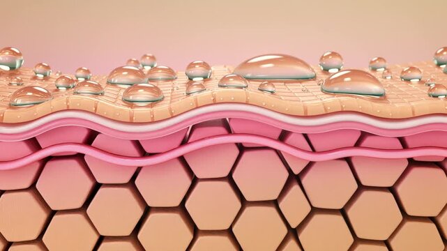 Skin Moisture Barrier Animation &ndash; Hydration Protection and Dermatology Concept