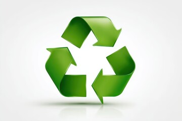 Obraz premium Recycle symbol presented with a transparent background, showcasing an eco-friendly design made with smooth green arrows and strong emphasis on sustainability and environmental awareness