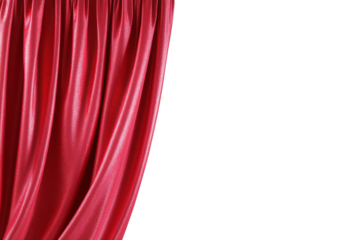 A red curtain with on a transparent background.