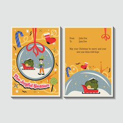 Christmas And New Year Card Illustration