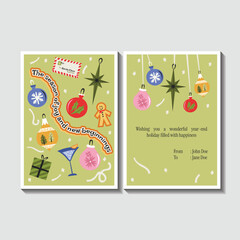 Christmas And New Year Card Illustration