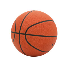 Fototapeta premium Orange basketball with black lines on transparent background for sports design