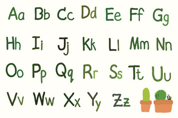 Set of creative alphabet letters colourful.