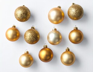 Close-up illustration of Christmas ornaments hanging on a festive tree branch. Shiny baubles, glittering decorations, and warm holiday lights create a cozy and cheerful Christmas atmosphere