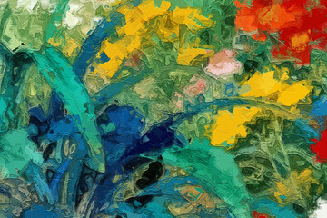 Various oil paintings, flowers, rabbits running in bamboo forests, chrysanthemums, willows, lotus flowers, lotus leaves, lakes, birds flying in mountainous areas