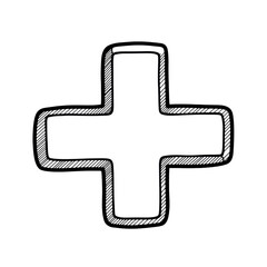 Fototapeta premium Bold black cross sign with transparent background