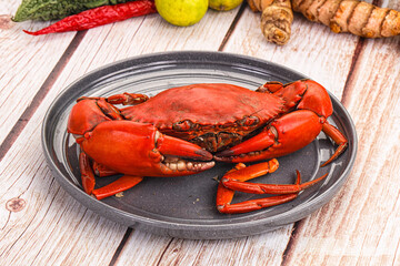 Hot fresh Boiled red crab