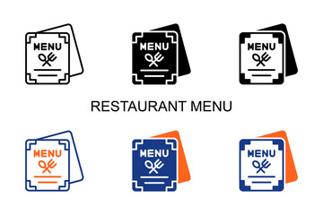 Restaurant Menu Icon Multi Style Vector Illustration