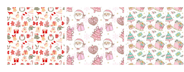 Vector illustration of Christmas wrapping papers