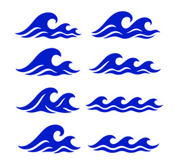 Wave shapes vector silhouette illustration