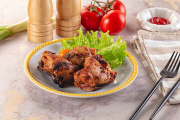 Hot Grilled chicken thigh barbecues