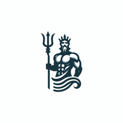 Poseidon God of the Sea Logo