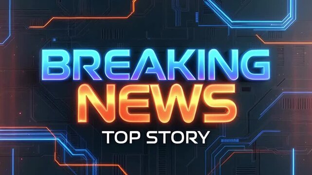 Energetic breaking news title sequence with top story headline ideal for urgent announcements and current affairs reporting with dynamic animation
