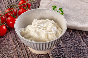 Italian delicous stracciatella young soft cheese