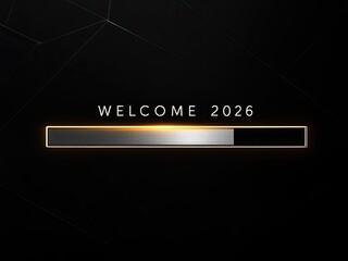 Progress bar concept for welcome 2026 on black