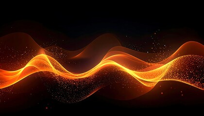 Abstract fiery waves on a dark background with sparkling particles, suggesting movement and energy