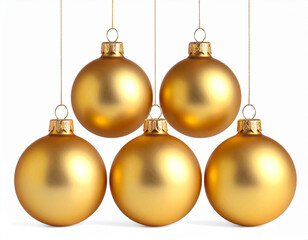 Untitled design - Shiny Golden Christmas Baubles with Metallic Reflections, Isolated PNG (2)