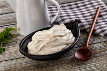 White organic natural cream sour