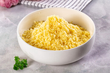Boiled wheat couscous grain garnish