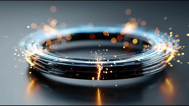 With shining light illustrating the concept of an autonomous feedback loop in technology and innovation. Autonomous Feedback Loop &ndash; Animated Video Version