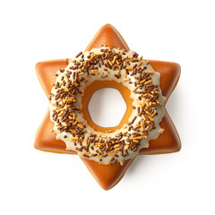 donut shaped as star of david on white background