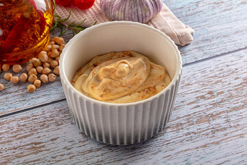 Organic homemade hummus creamy snack