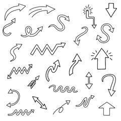 set of hand drawn arrows