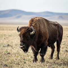 american buffalo in the field