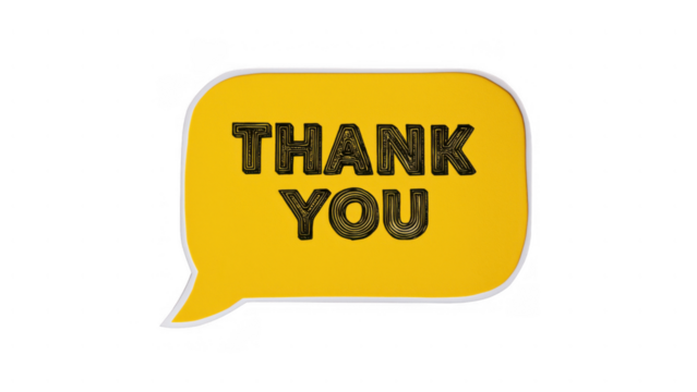 Speech bubble shows gratitude and appreciation, AI, PNG