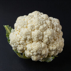 cauliflower isolated on black background