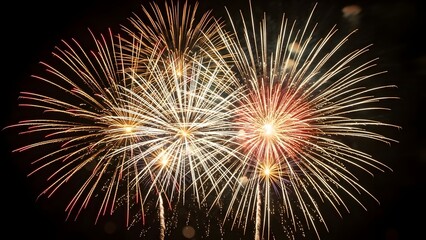 Brilliant fireworks display illuminating the night sky celebration