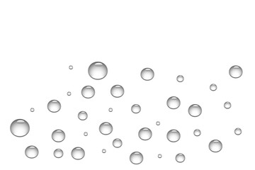 Realistic transparent water drops on isolated background liquid water-drop top view condensation effect fresh cool wet spray bubble splash surface pattern clean water drop