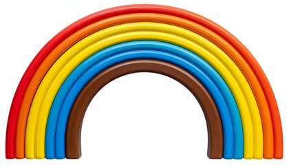 Obraz premium A vibrant, layered arc of colors, resembling a rainbow, against a plain white background