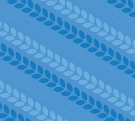 Vibrant blue leaf pattern seamless background for fabric, wallpaper, and graphic design