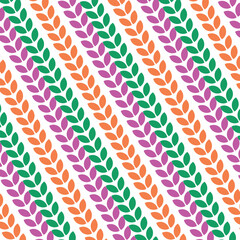 Vibrant colorful leaf pattern seamless background for fabric, wallpaper, and graphic design