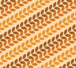 Vibrant brown leaf pattern seamless background for fabric, wallpaper, and graphic design
